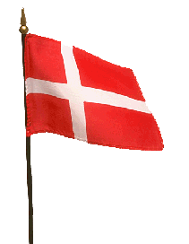 Dansk flag - Danmarks nationalsang, der er et yndigt land.